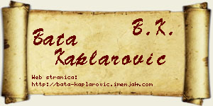 Bata Kaplarović vizit kartica